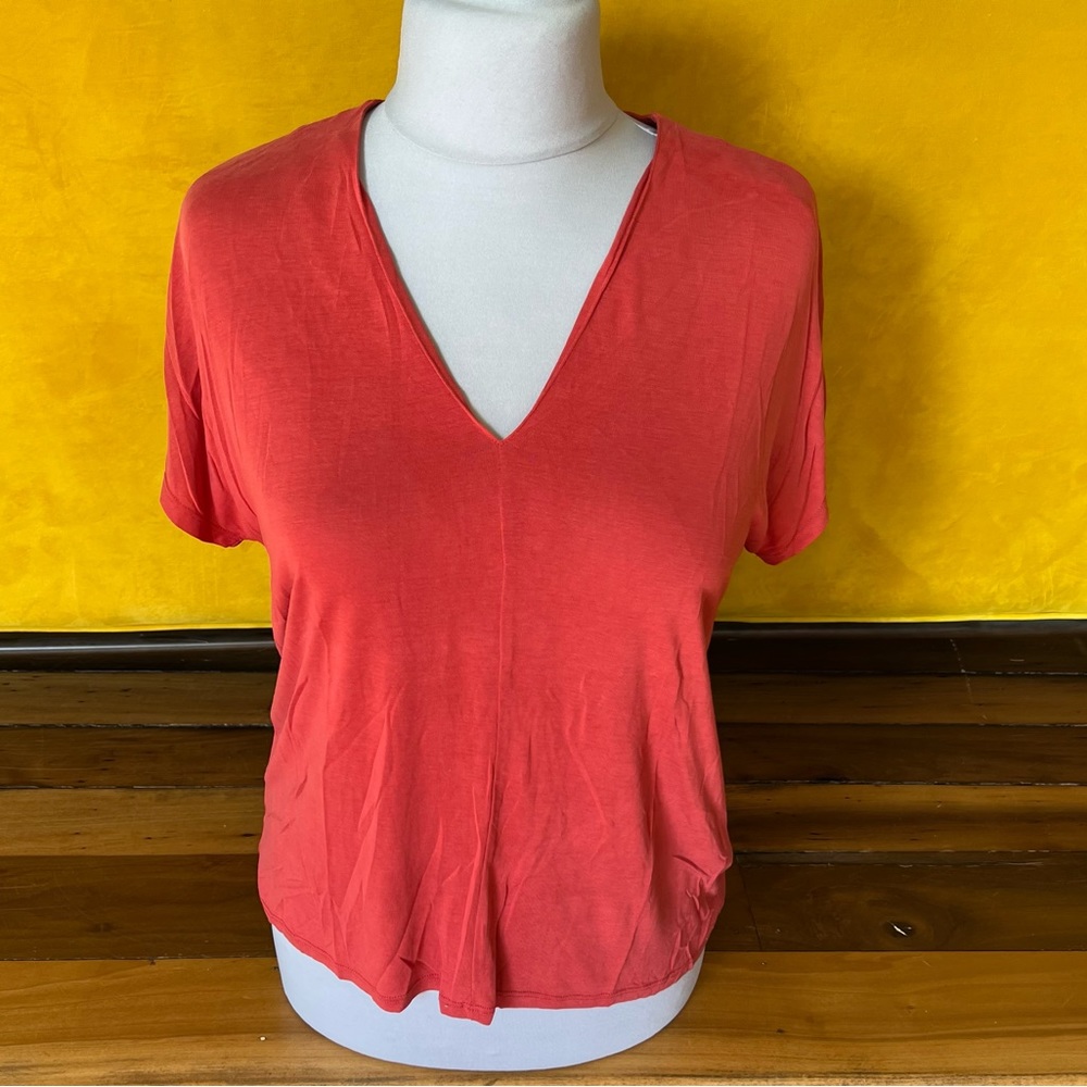 Lucky Brand, size L, orange/red in color